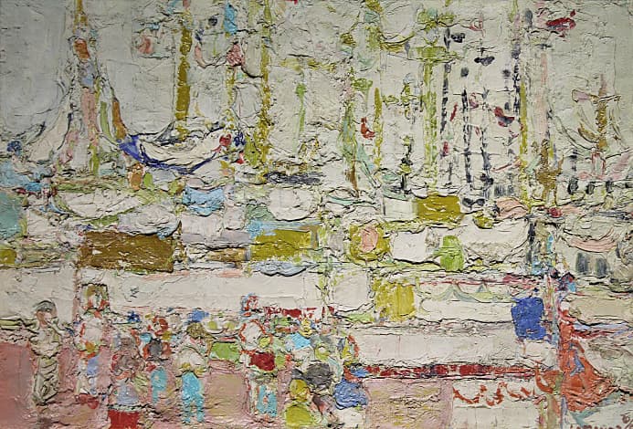 アンドレ・コタボ【黄色い港】 原画 オリジナル 油彩 20号