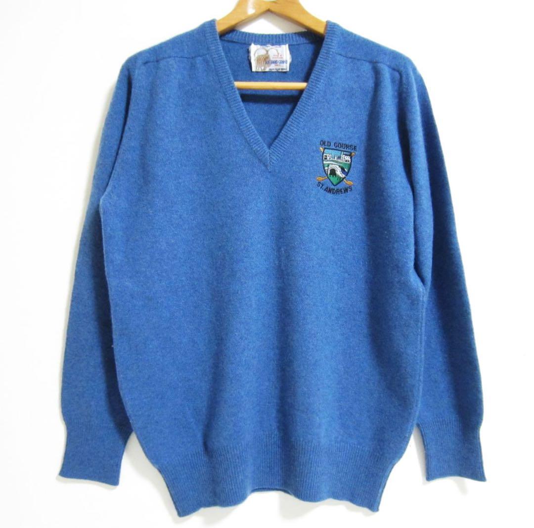 【美品】 100% カシミア セーター Vネック St.Andrews M~L