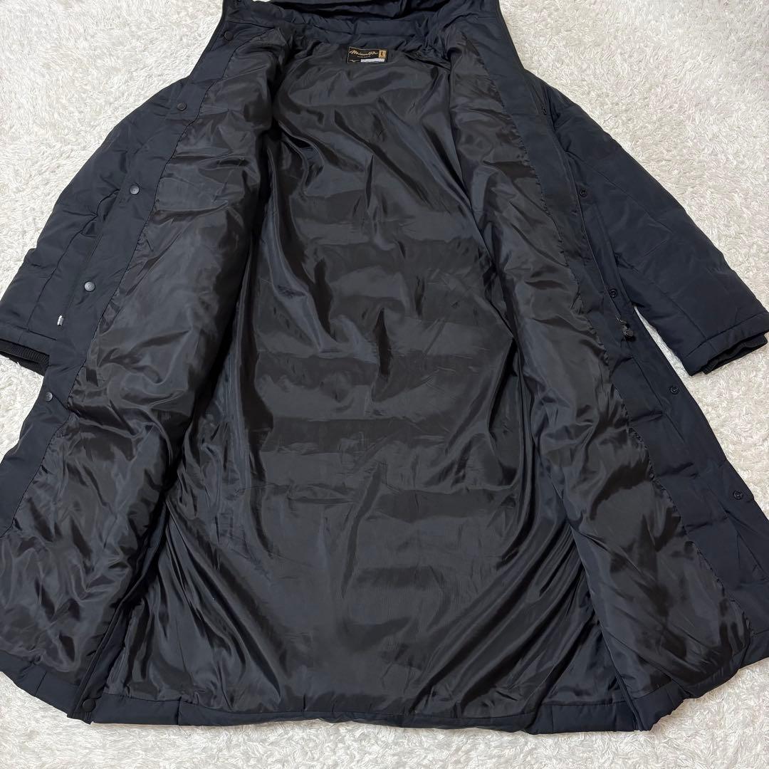 美品　Mizuno PRO ベンチコート ロング丈　ブラック　ダウンコート　L