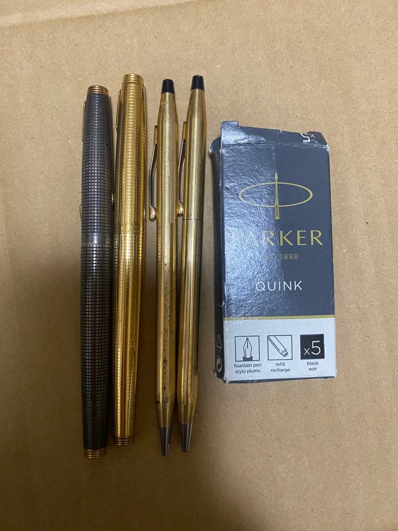 パーカー　万年筆　585 14K 2本＋ボールペン？ゴールドフィルド2本