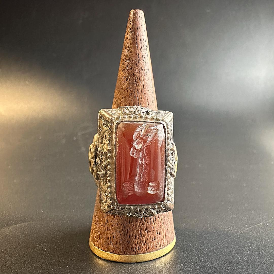 ビザンツ シルバーリング カラーストーン 印章指輪 パワーストーン 1547