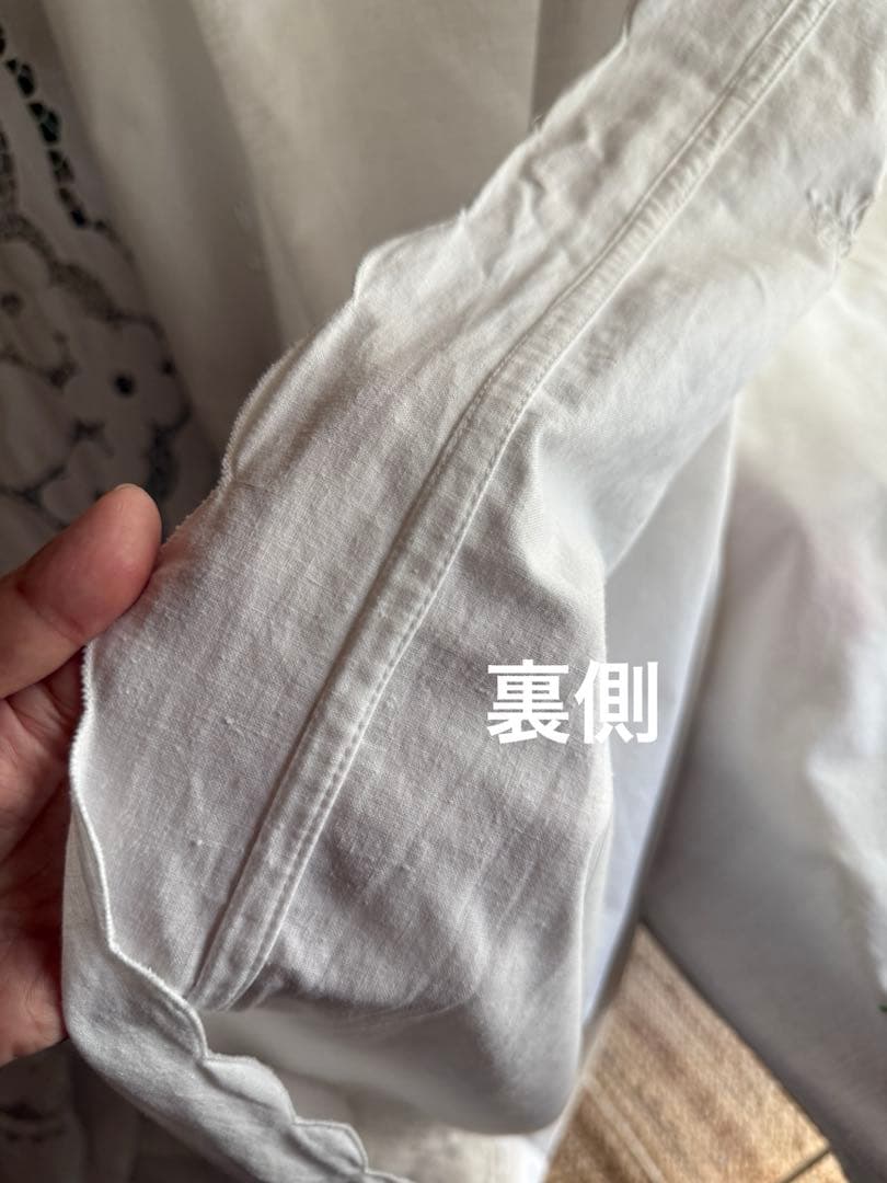 SALE❣️レア♡フランスアンティークஐ花刺繍のホワイトカーテンஐ⋆大判