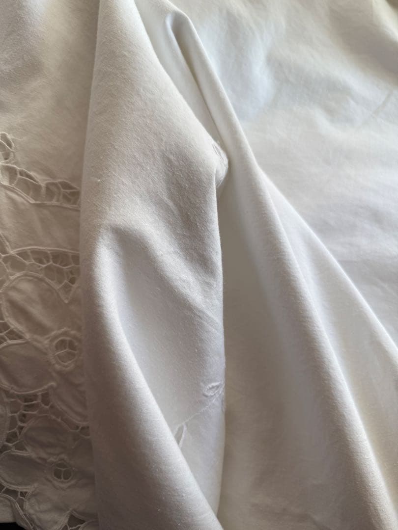 SALE❣️レア♡フランスアンティークஐ花刺繍のホワイトカーテンஐ⋆大判