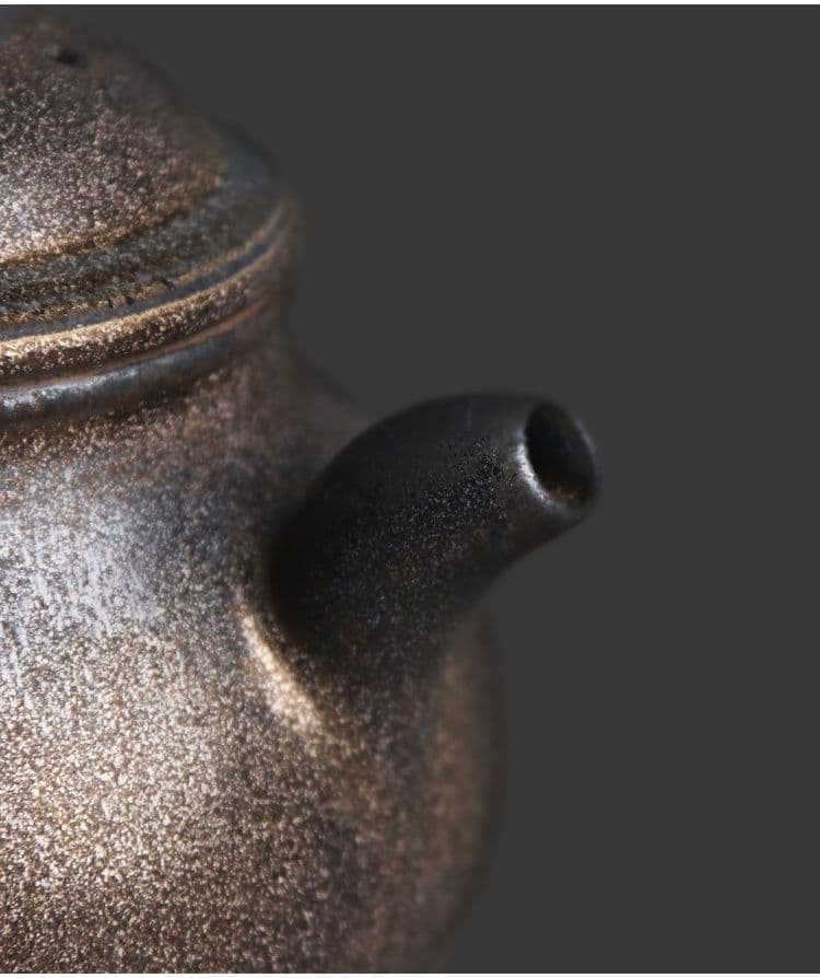 窯変鎏金高潘茶壺 急須 茶器 煎茶道具