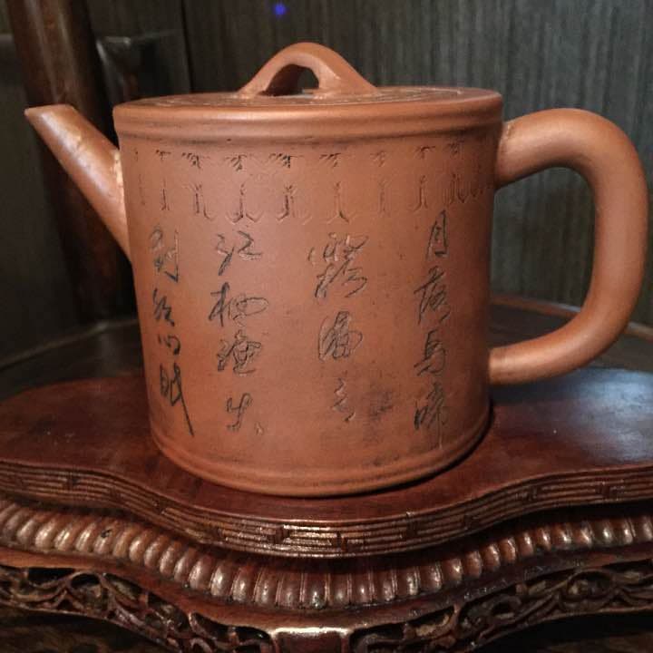 中国 古い急須 紫砂 朱泥 在銘