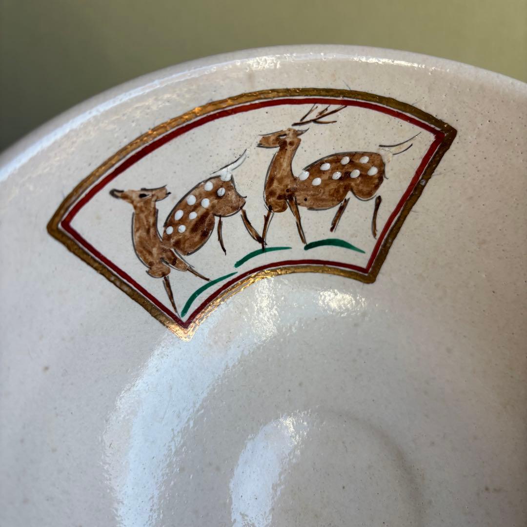 【限定価格】赤膚焼 大塩昭山作 抹茶碗 奈良絵 茶道具 共箱 二重箱