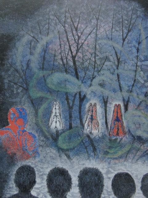 神前福正、【願い】、希少な額装用画集より、新品額装付