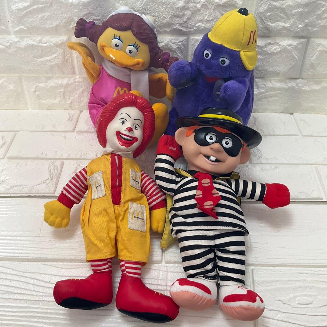 90s ビンテージ）マクドナルド　ノベルティ　ぬいぐるみ　希少な4体セット