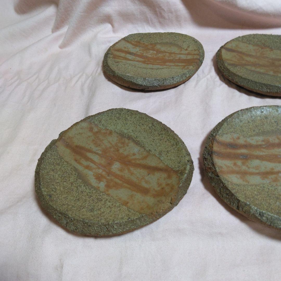 備前焼　松嶋勉　組皿揃　三つ脚