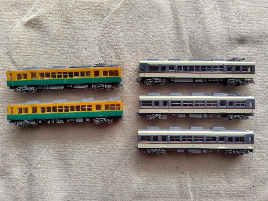 鉄コレ富山地鉄10030形第3編成+14760形(旧色)＝計5両※Nゲージ走行化