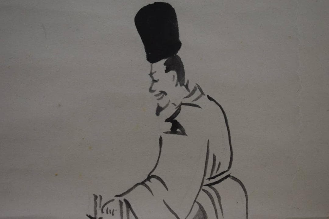 真作/観海/雪中神主図/布袋屋掛軸HG-31