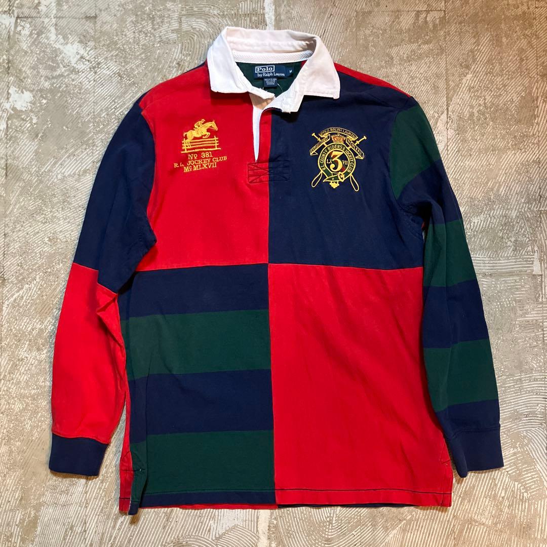90s Polo Ralph Lauren ラガーシャツ 刺繍 ポロ ラルフ