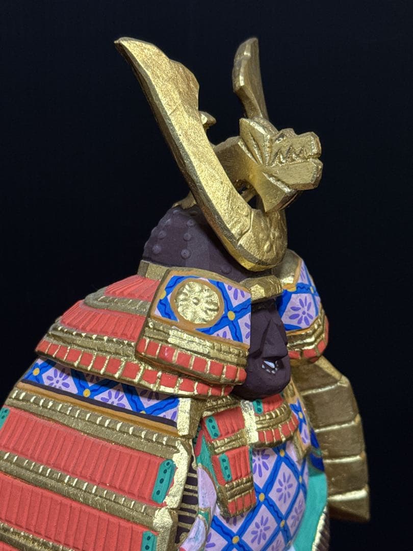 奈良 一刀彫 名人 清水古俊 造 具足 鎧 置物 桐共箱付