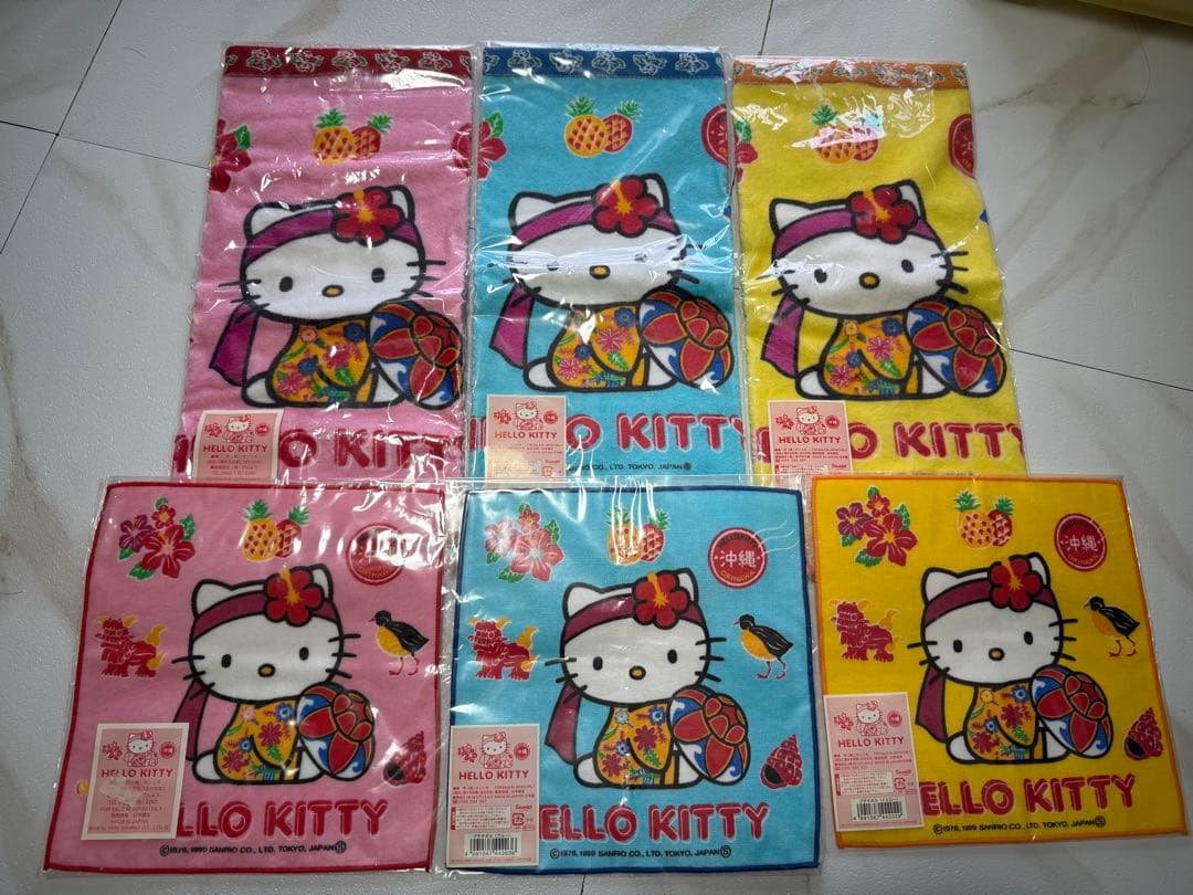 サンリオ ハローキティ 沖縄 日本限定 ご当地 ハンドタオル 新品 6枚セット