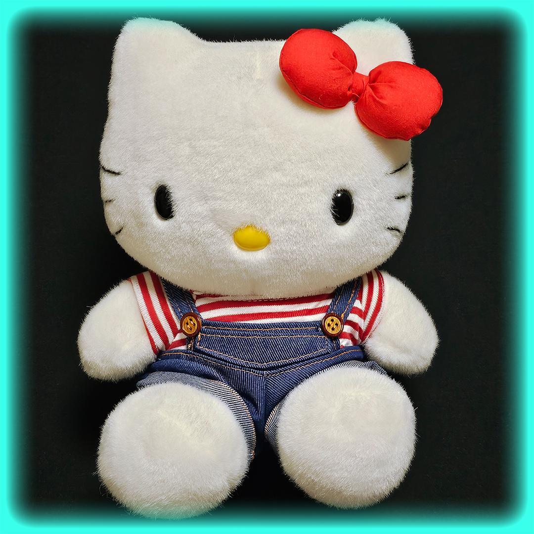 【入手困難】平成レトロ サンリオ ハローキティ オーバーオール ヌイグルミ