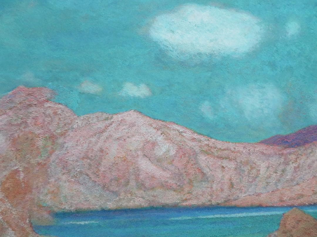 ◆桑原 清明　「白根山湖」　日本画　P10号　日展会友　日展特選　師：山口蓬春◆