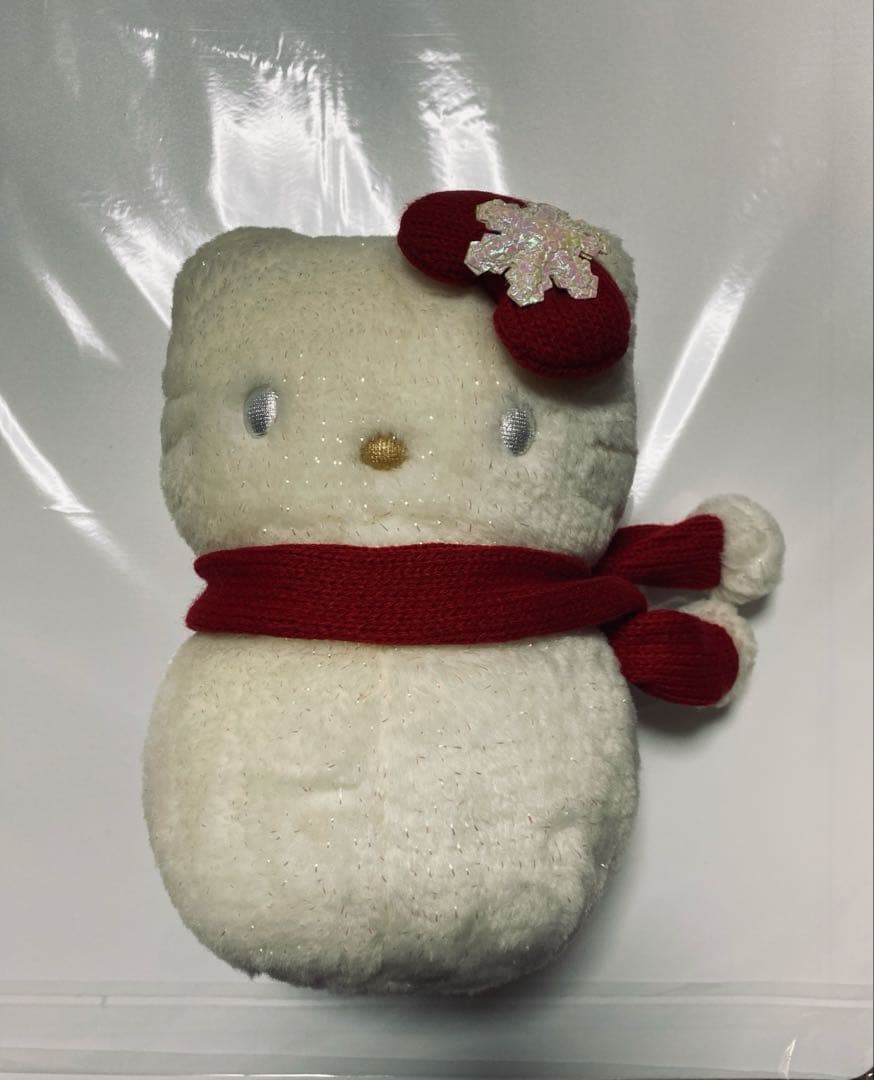 レトロ　2000年　ハローキティ 雪だるま ぬいぐるみ　マフラー　日本限定　レア