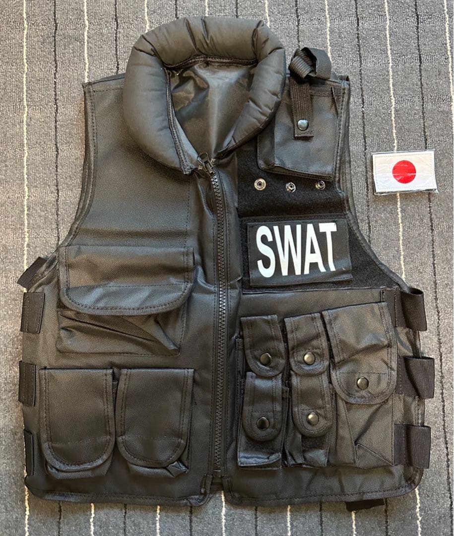 SWAT ベスト　日の丸　サバゲー　防弾チョッキ　ブラック