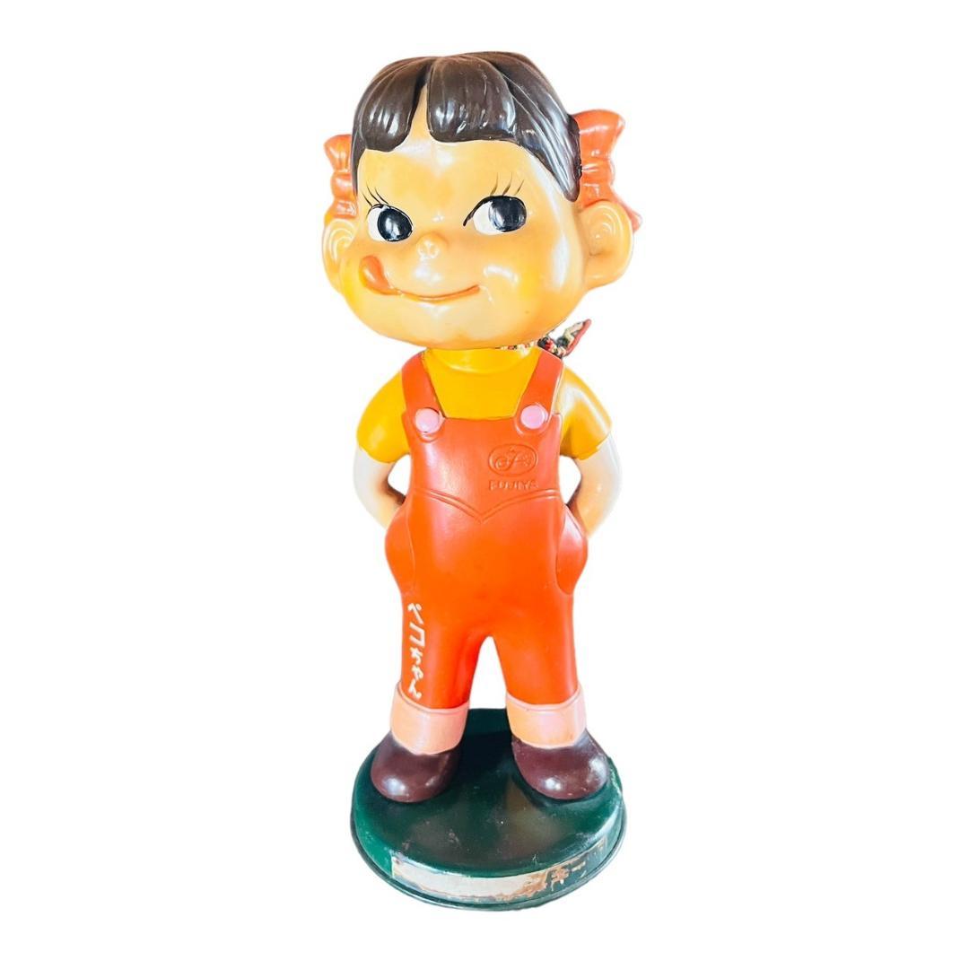 希少！！　不二家　当時物　首振りペコちゃん　ブリキ台