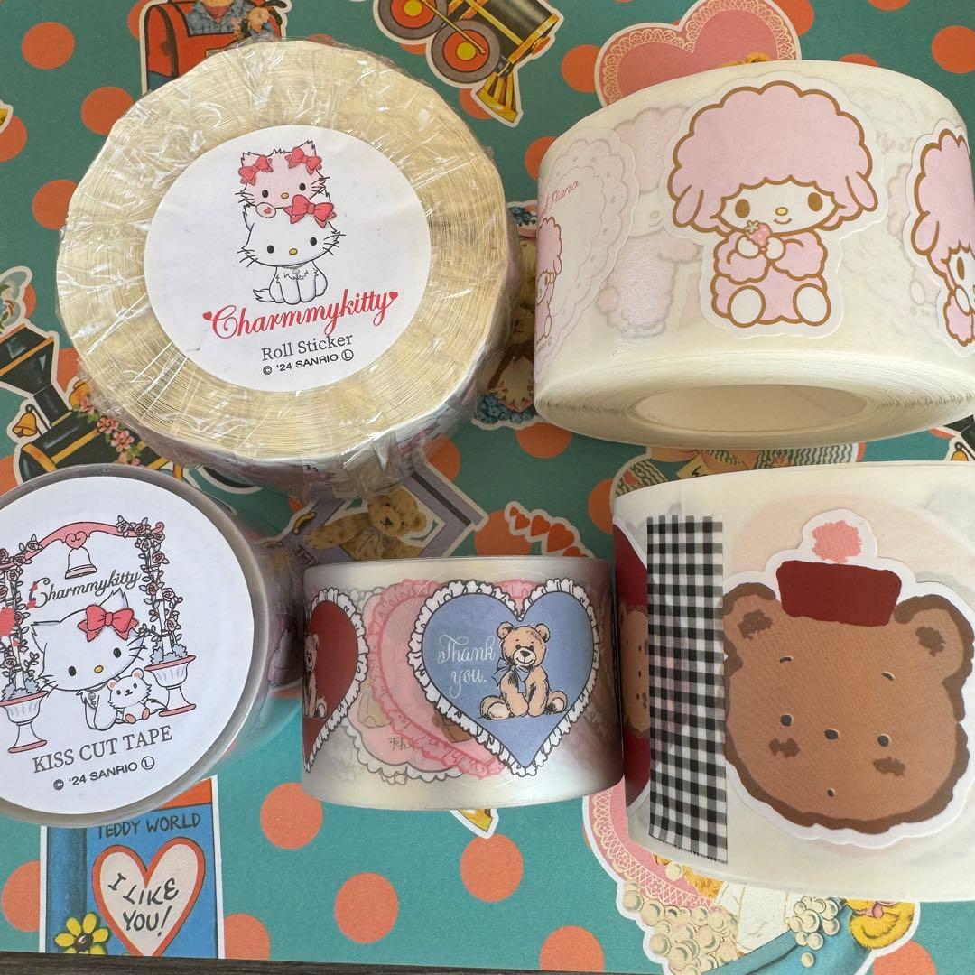 aromantic様　Sanrioコラボ　など　ロールシール　キスカットテープ