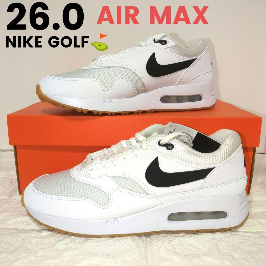 26.0 NIKE AIR MAX ゴルフシューズ エアマックス GOLF 白