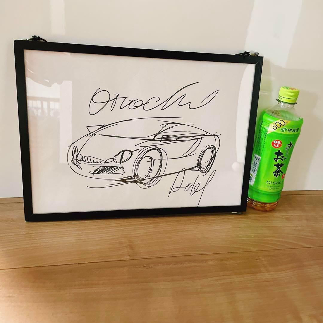 【レア】光岡自動車デザイナー青木孝憲　直筆サイン&オロチイラスト
