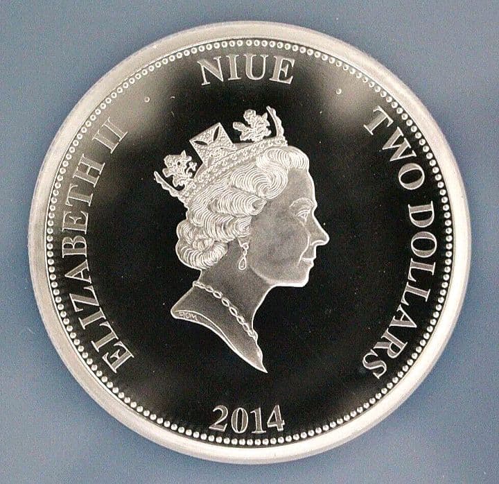 ngc 2014 ニウエ $2 パナマ運河記念日 PL69 世界500枚 銀貨