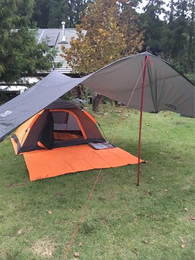 【キャンプスタートセット7点】テント・タープ・寝袋・シート*2・ランタン・ナイフ