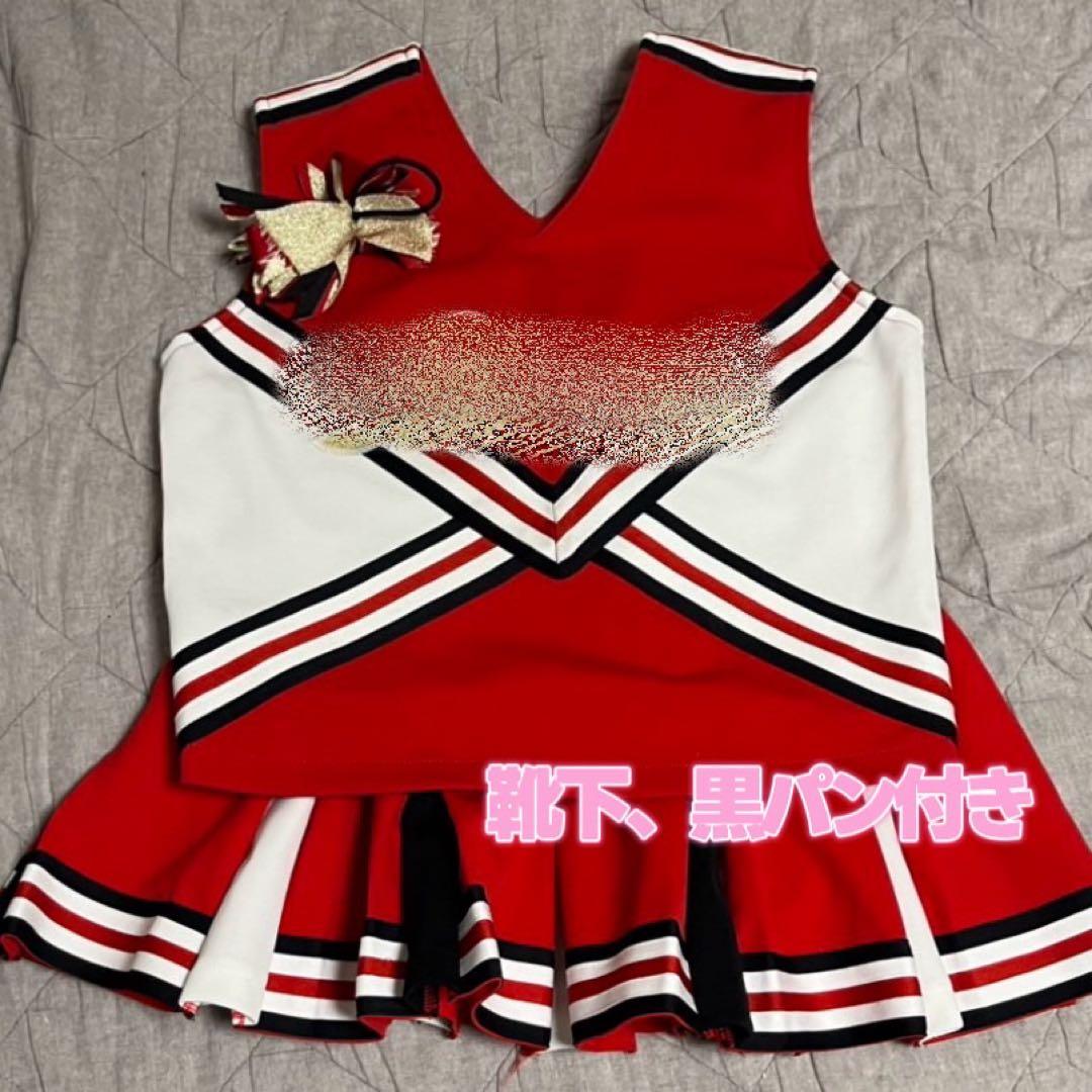 高校チアユニホーム チア服セット ヘアリボン　靴下　黒パン付き