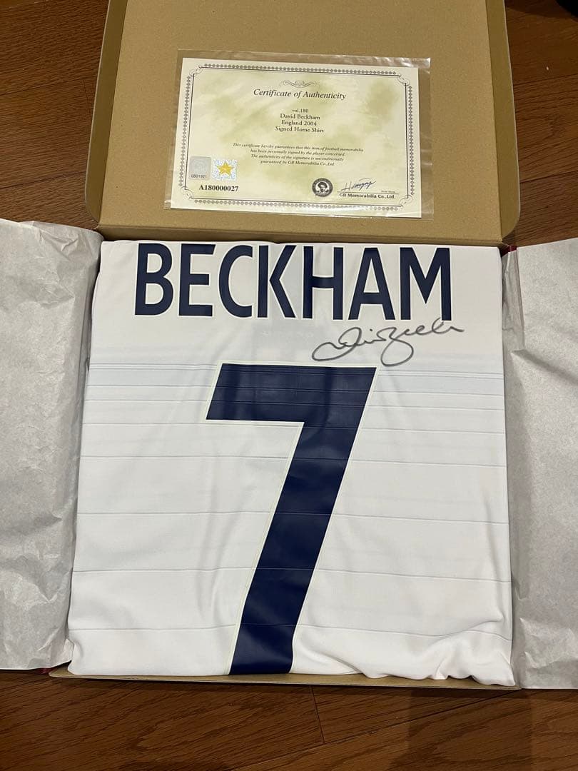 ベッカム　サイン　ユニフォーム　イングランド代表