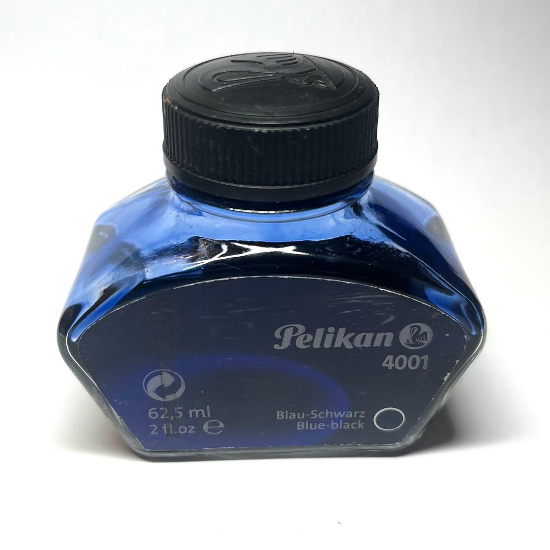 ペリカン 緑縞 万年筆 14C-585 F インク付