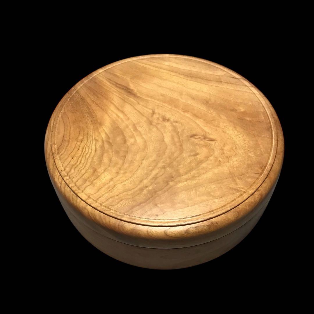 #本欅　木地磨き仕上げ古木蓋物　茶櫃