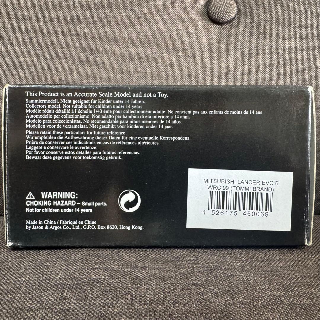 ミニカー MITSUBISHI LANCER EVO 6 WRC 99 1:43