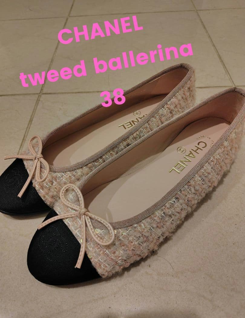 CHANEL　ツイード　バレリーナ　38