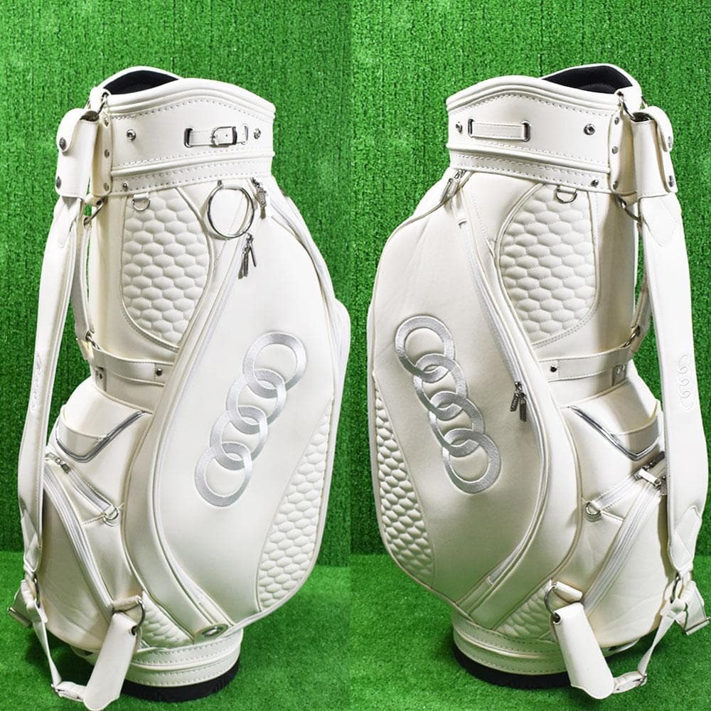 ＡＵＤＩ アウディ ゴルフ ３点式ショルダーキャディバッグ【ホワイト】美品！
