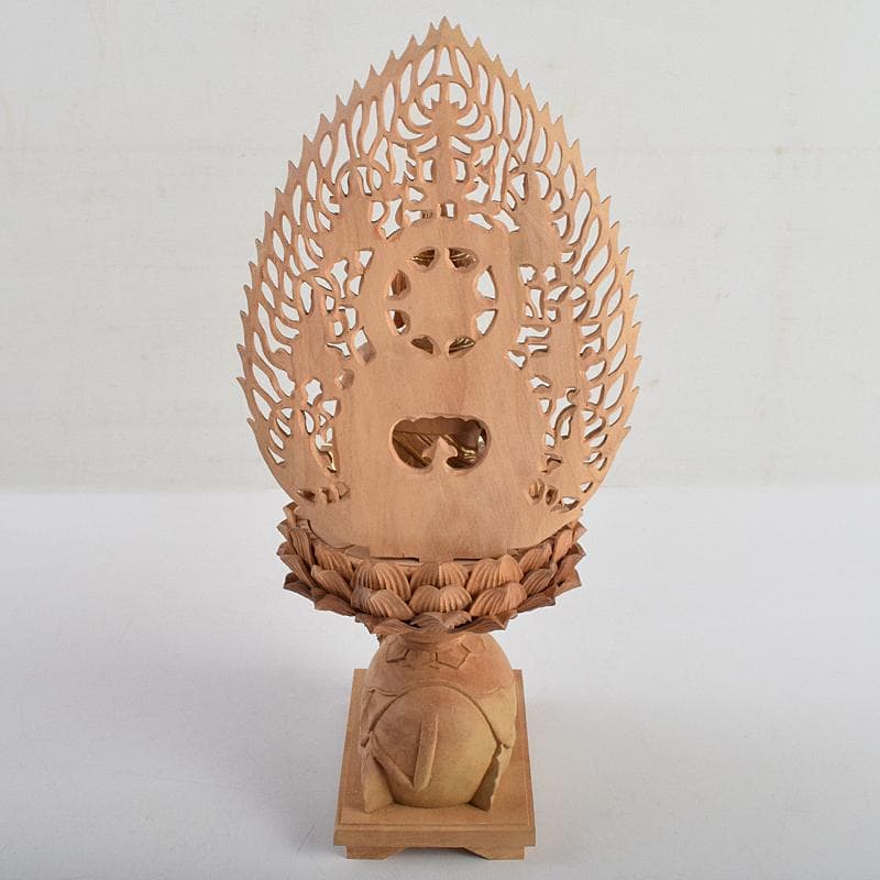 アンバサ松園大龍作白檀　普賢菩薩像　仏像　保証書付　共箱　D　R9410B