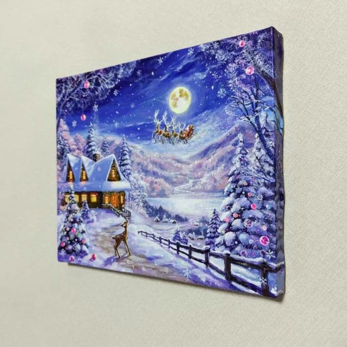 ぷ*あ様 【夜空を眺めて】アクリル画 F3 風景画 絵画