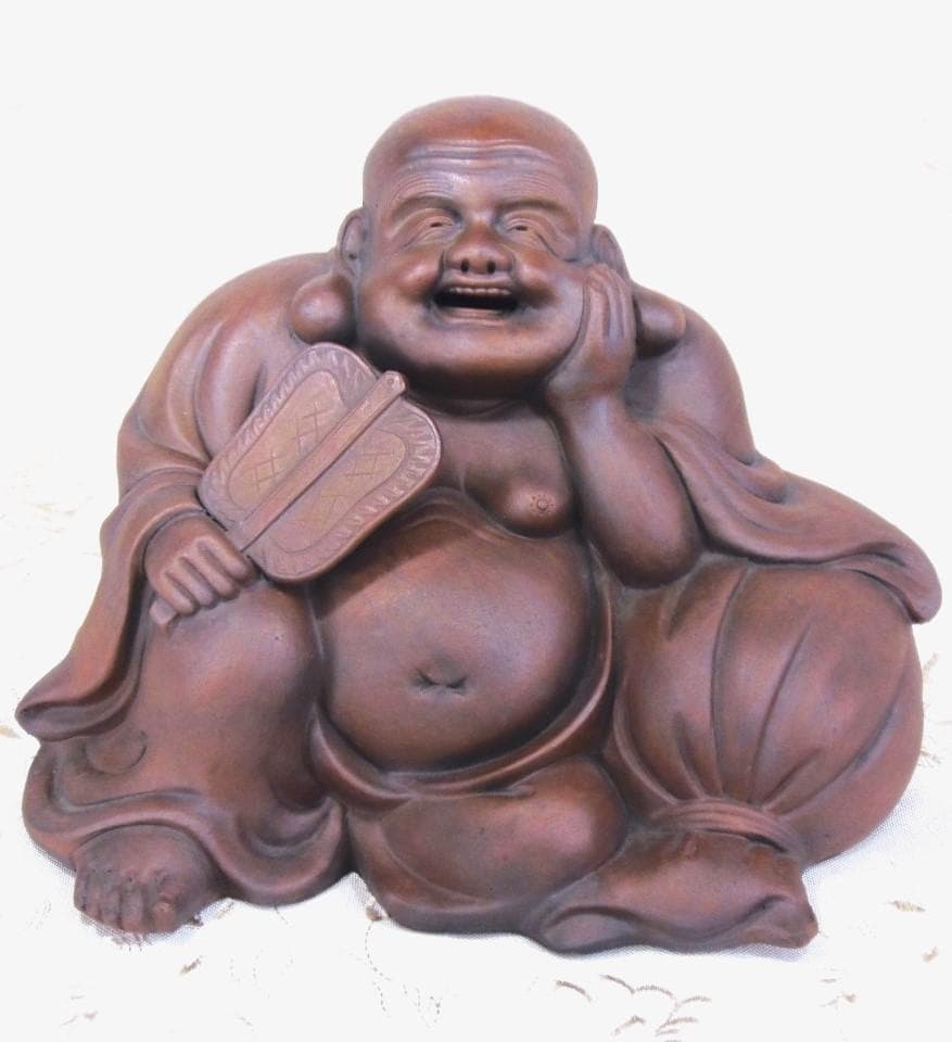 左右260 座布袋尊 備前焼 古備前 置物 和骨董