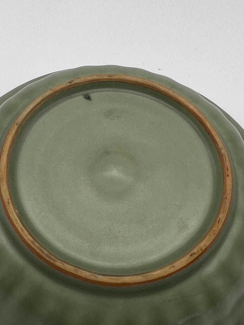 南宋時代　青磁　龍泉窯双魚盤　青磁皿　唐物　古賞物　時代物　(A-72)