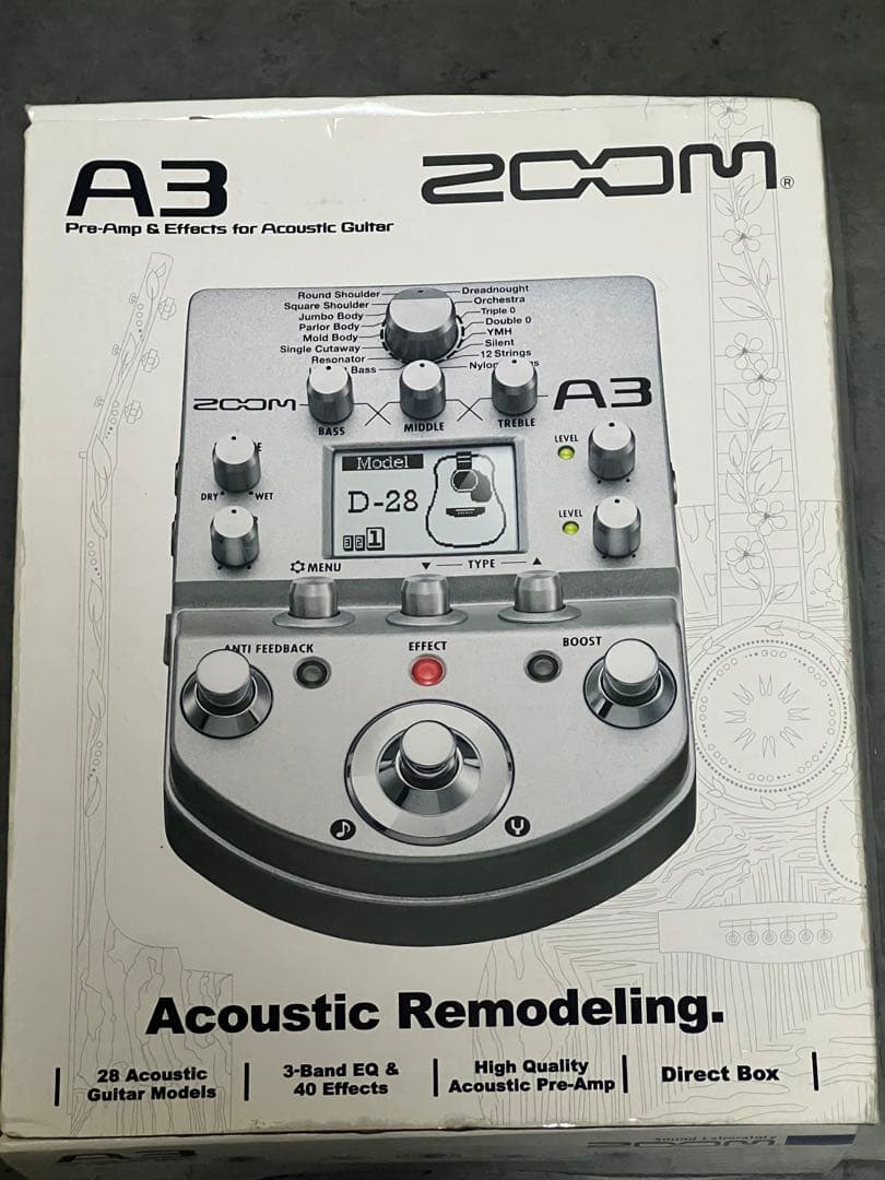 ZOOM A3 (電源アダプター付き)アコースティックギター用エフェクター