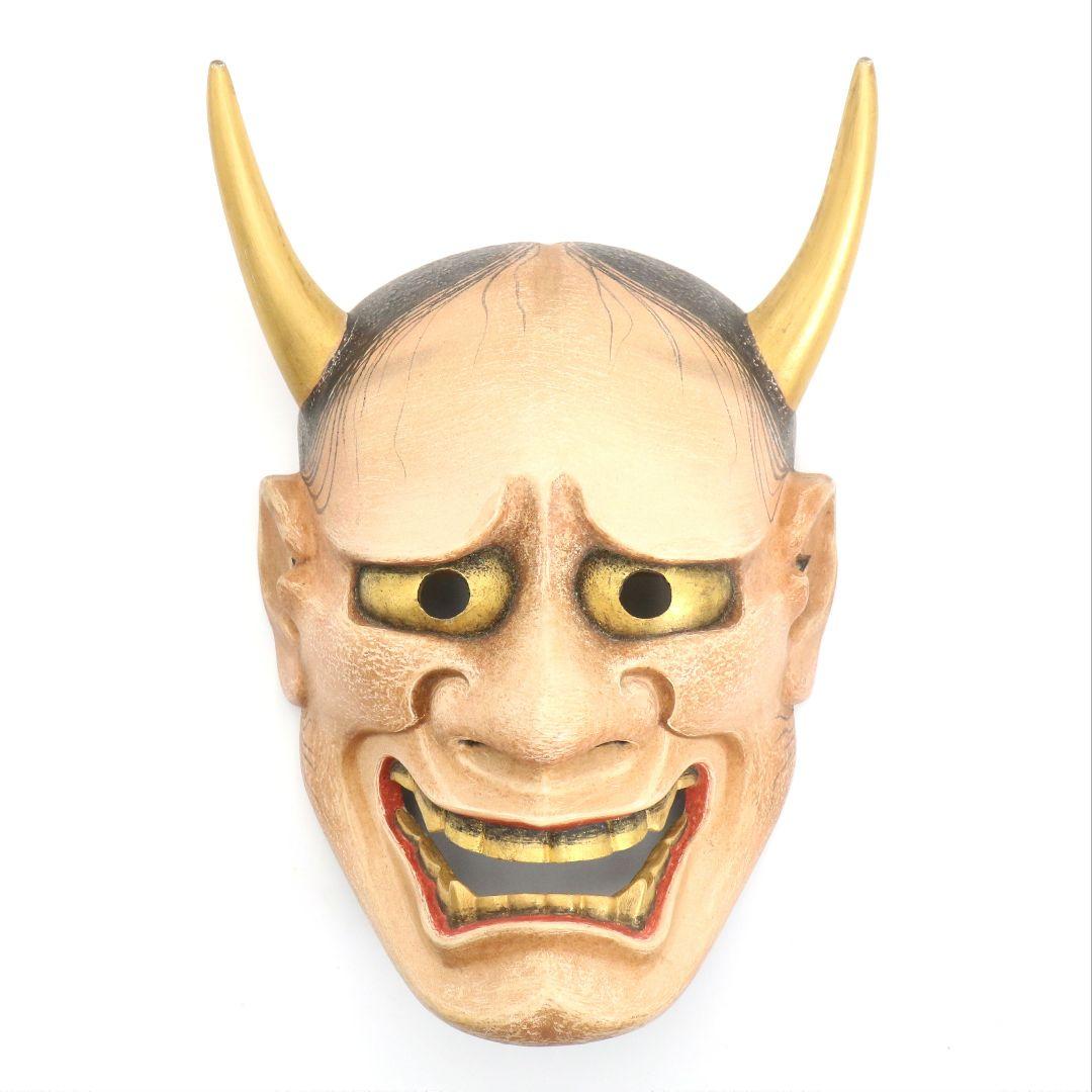 能面 般若 鬼女 彩色木彫　AC1017