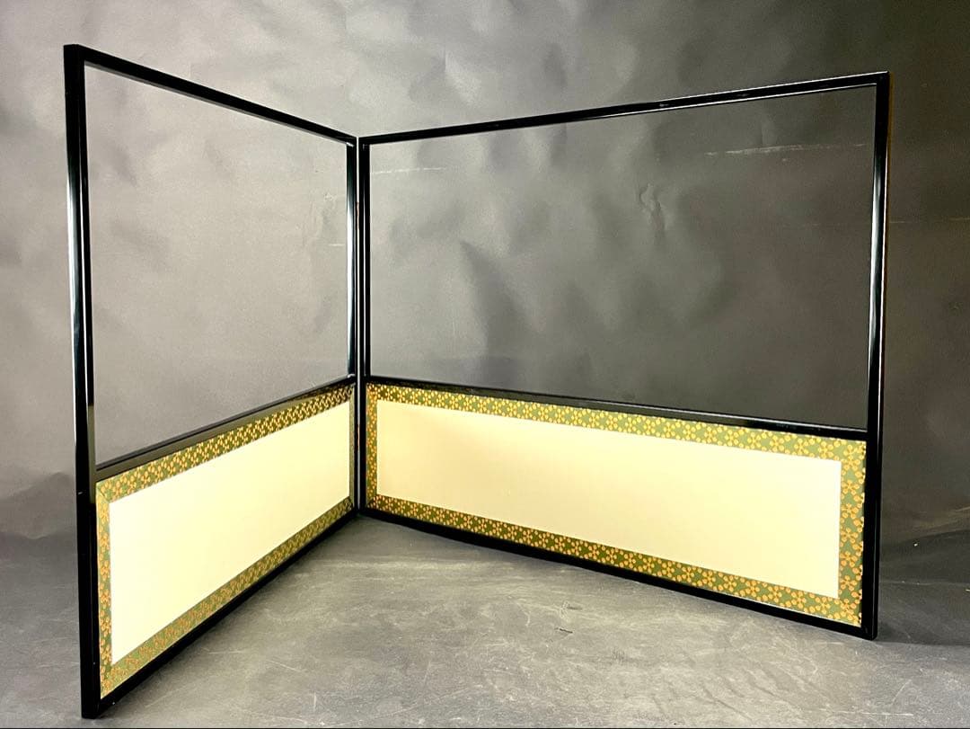 『母』 利休梅 塗縁 2尺4寸 風炉先屏風 元箱 茶道具 （703①）❗️割引