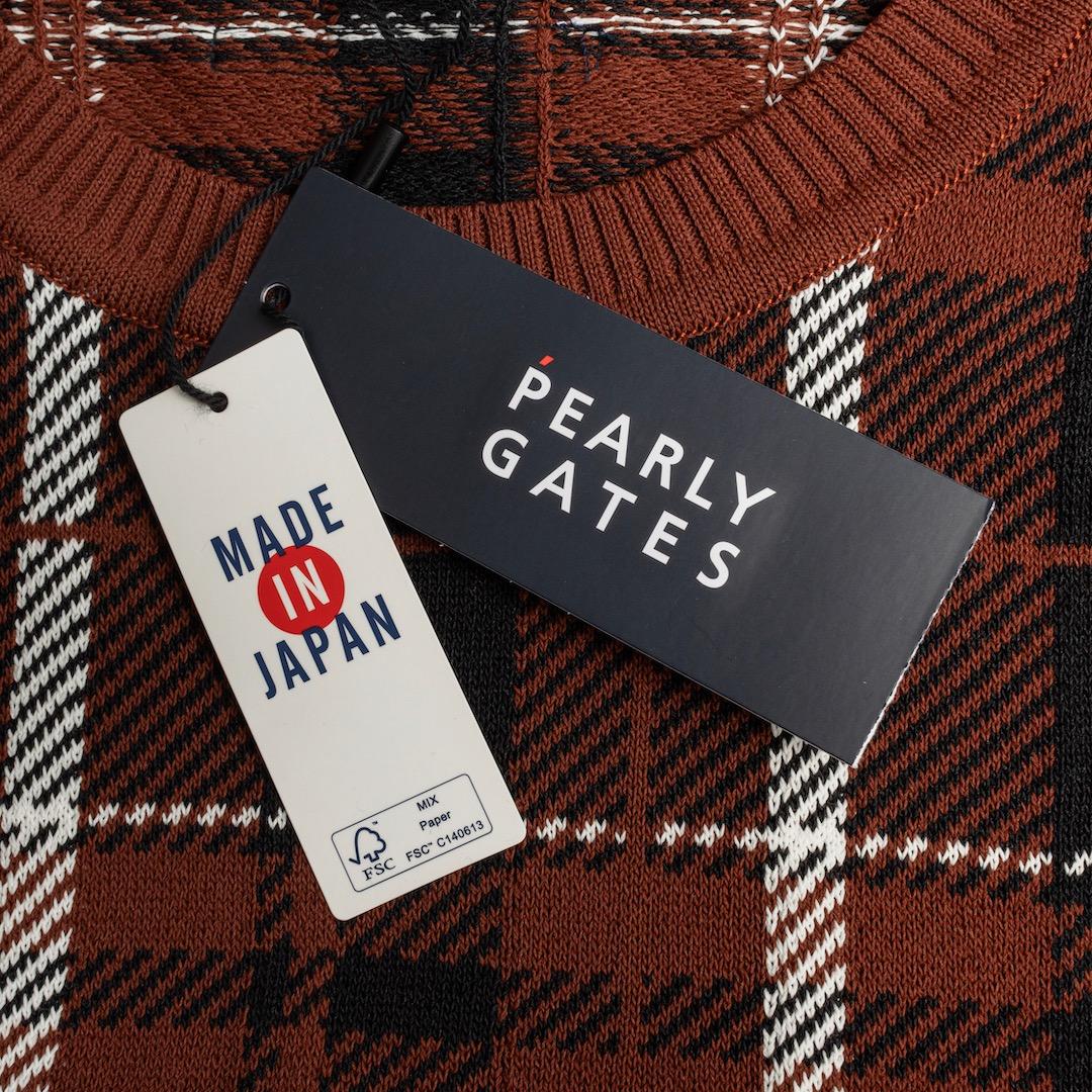 未使用 パーリーゲイツ 23AW ニット セーター チェック クルーネック 6