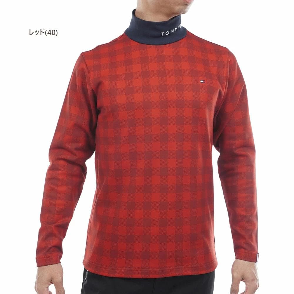 トミーヒルフィガー 長袖ハイネックシャツ 【L寸】レッド thma569