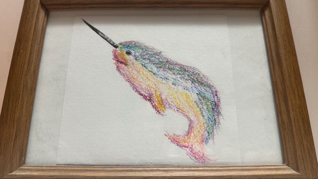 イッカクのパステル画