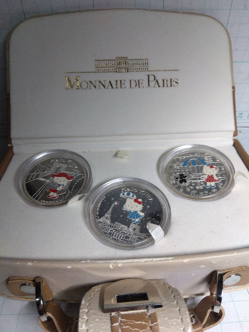 【純銀90%】フランス2005年、パリの夢、キティ 記念 銀貨 3枚セット
