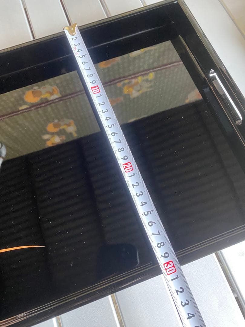 切金稲穂　新尺七長手盆　桜井漆器　高級　黒漆器盆　未使用