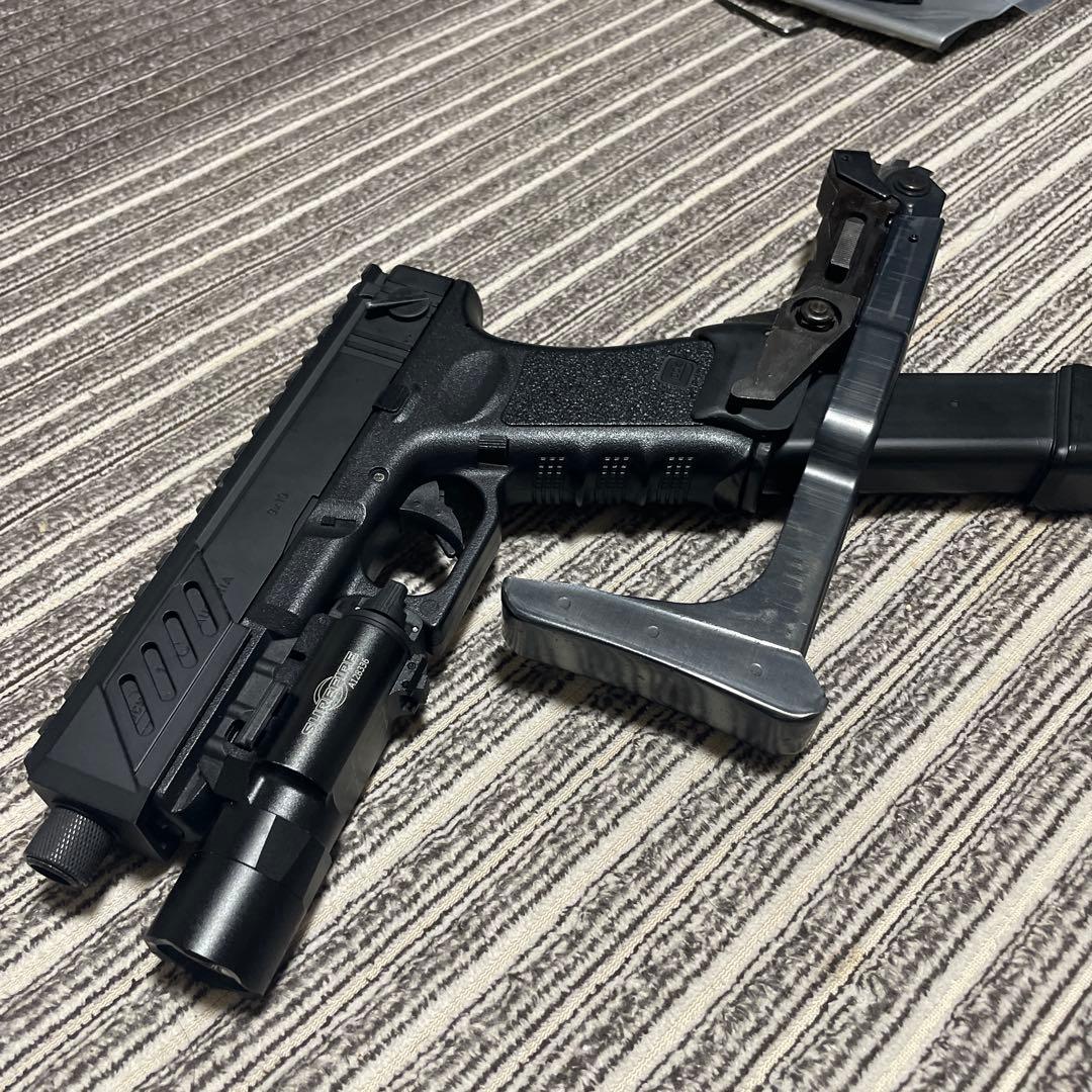 マルイ　グロック18C 陽炎F2型組込み　インナーバレル交換済み　ストック付き