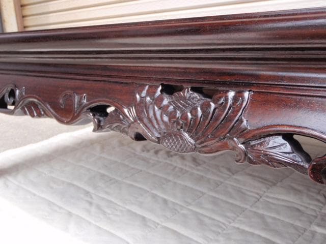 本物！新品５尺(150巾) 花梨無垢 高級座卓 座敷机 唐木 ちゃぶ台/検黒檀