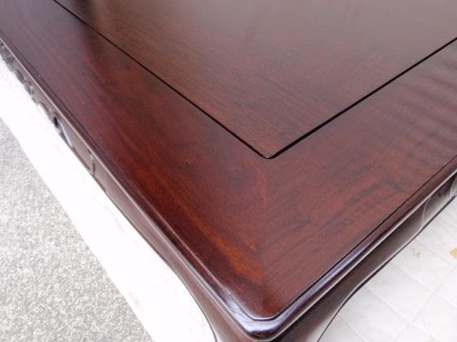 本物！新品５尺(150巾) 花梨無垢 高級座卓 座敷机 唐木 ちゃぶ台/検黒檀